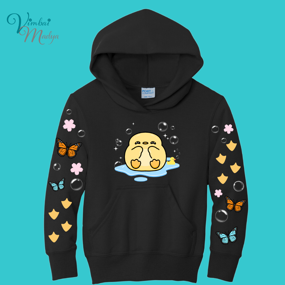 Youth Yellow Duck Sweatshirt Unisex Clothing Kawaii Hoodie : Ocean, fish, beach  and Best Friend Gift . Fall Winter Essential . Gift for her