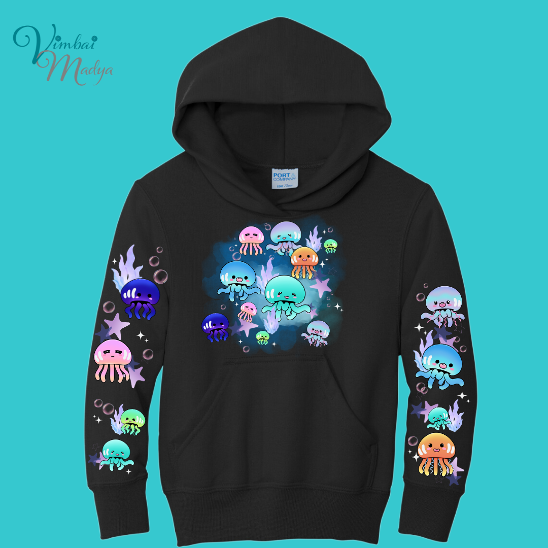 Youth Jellyfish Sweatshirt Unisex Clothing Kawaii Hoodie : Ocean, fish, beach  and Best Friend Gift . Fall Winter Essential . Gift for her