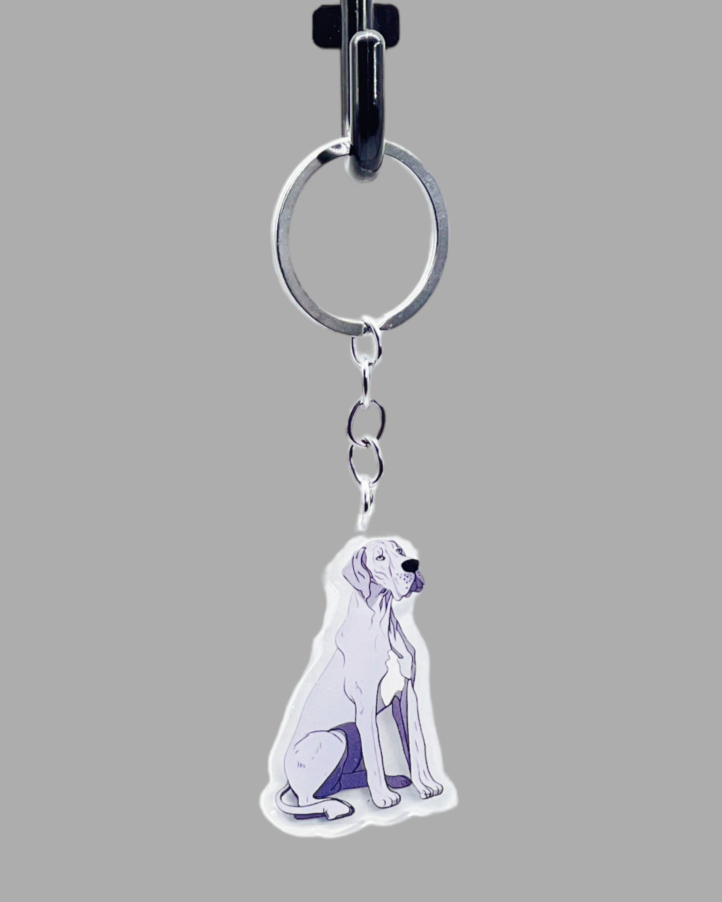 Great Dane Dog Acrylic keychain,  Cute kawaii memorial ornament, pet portrait charm gift, backpack photo fob, dad car décor, dog mom gift