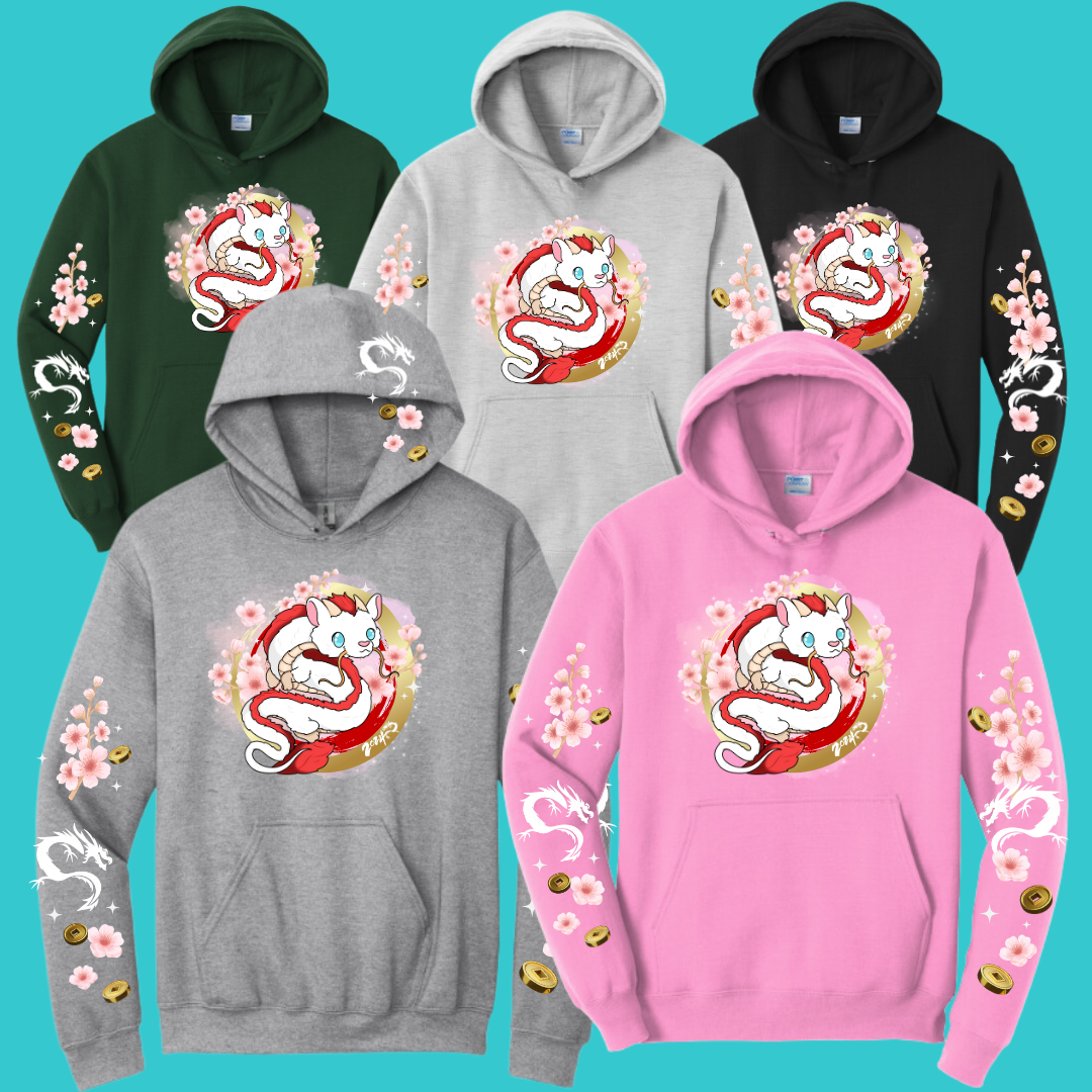 Chinese Dragon Sweatshirt Unisex Clothing Kawaii Hoodie :  Best Friend Gift . Fall Winter Essential . Year of the Dragon . Lunar New Year