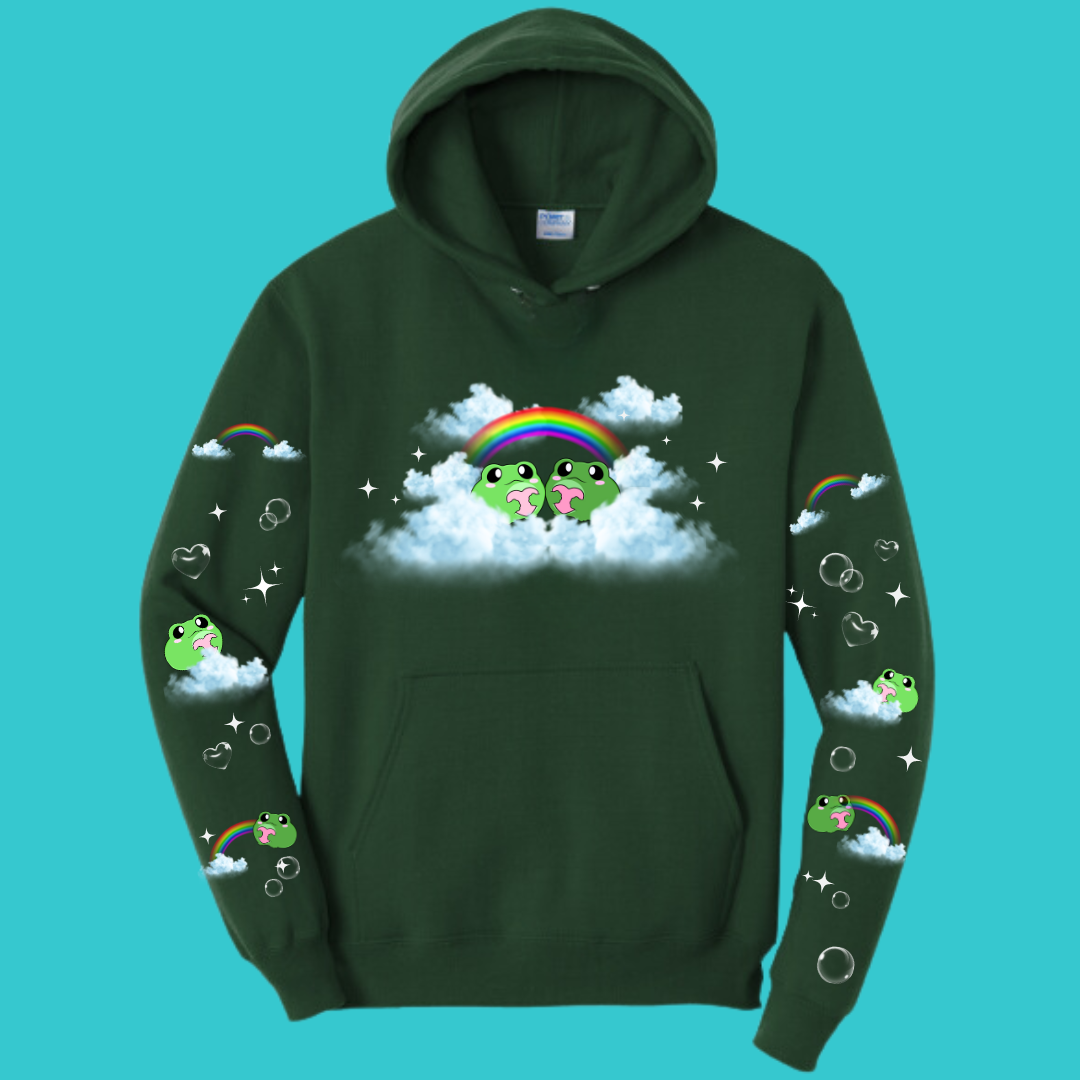 Unisex Kawaii Frog  Sweater Hoodie  : Perfect Mother's Day Gift & Fall Winter Essential  .  Trendy, Unisex Style for Your Best Friend's Wardrobe