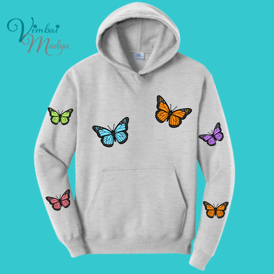 Unisex Butterfly Unisex Sakura  Kawaii Frog Sweater Hoodie : Perfect Mother's Day Gift & Fall Winter Essential  .  Trendy, Blossom Style for Your Best Friend