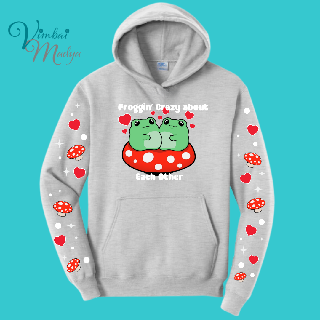 Frog Mushroom Psychedelic  Kawaii Frog Sweater Hoodie : Perfect Mother's Day Gift & Fall Winter Essential  .  Trendy, Style for Your Best Friend