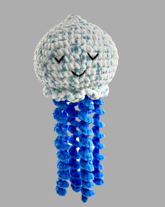 Jellyfish Handmade Crochet stuffed Doll for Montessori Play, Nursery Decor, and Baby Shower Gifts . Granddaughter, niece, nephew & grandson