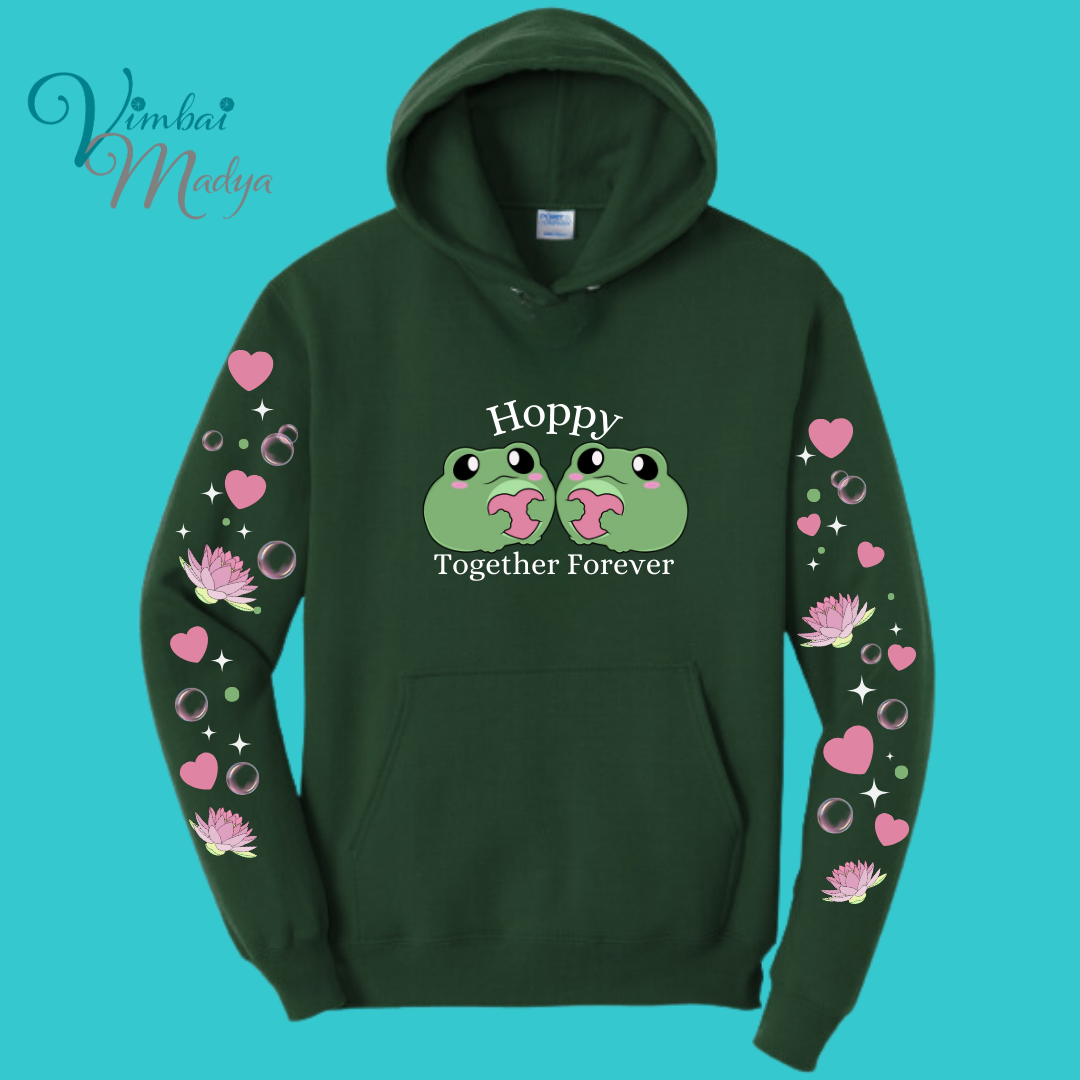 Frog Sweatshirt Unisex Clothing Kawaii Hoodie :  Best Friend Gift . Fall Winter Essential . Frog and Toad Couple . Mothers Day Gift for her