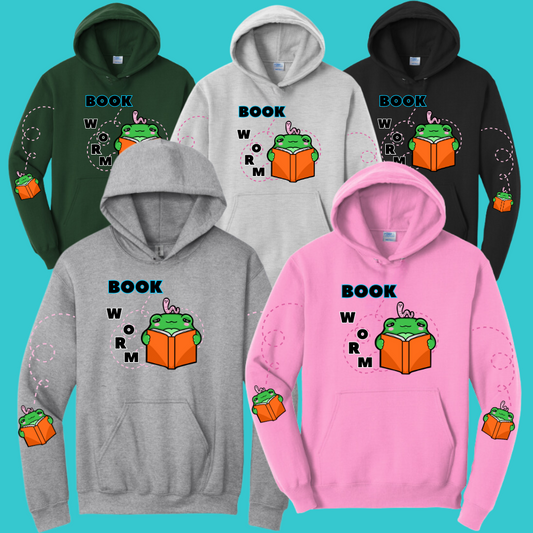 Unisex Kawaii Frog Sweater Hoodie : Perfect Mother's Day Gift & Fall Winter Essential  .  Trendy Bookworm Style for Your Best Friend