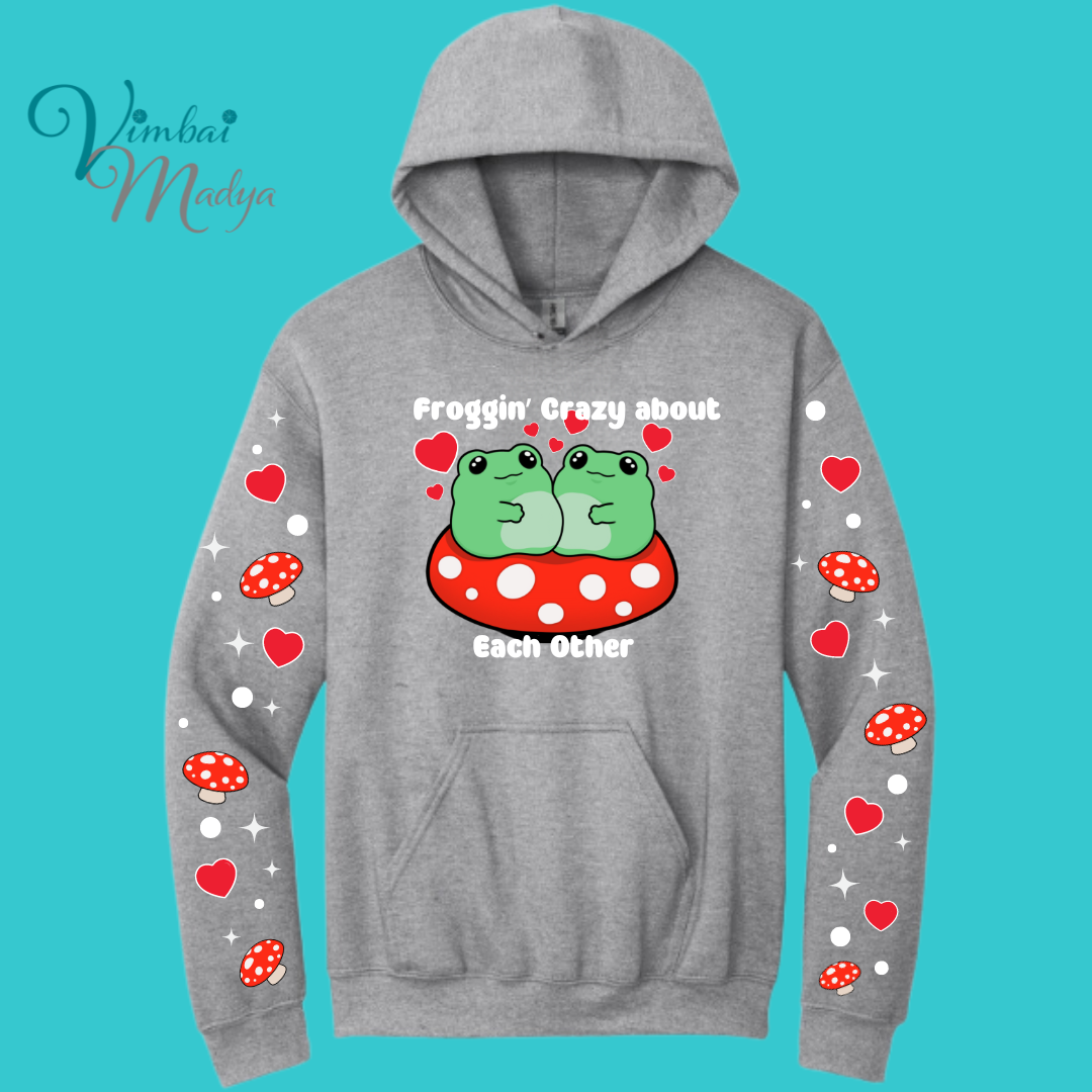 Frog Mushroom Psychedelic  Kawaii Frog Sweater Hoodie : Perfect Mother's Day Gift & Fall Winter Essential  .  Trendy, Style for Your Best Friend