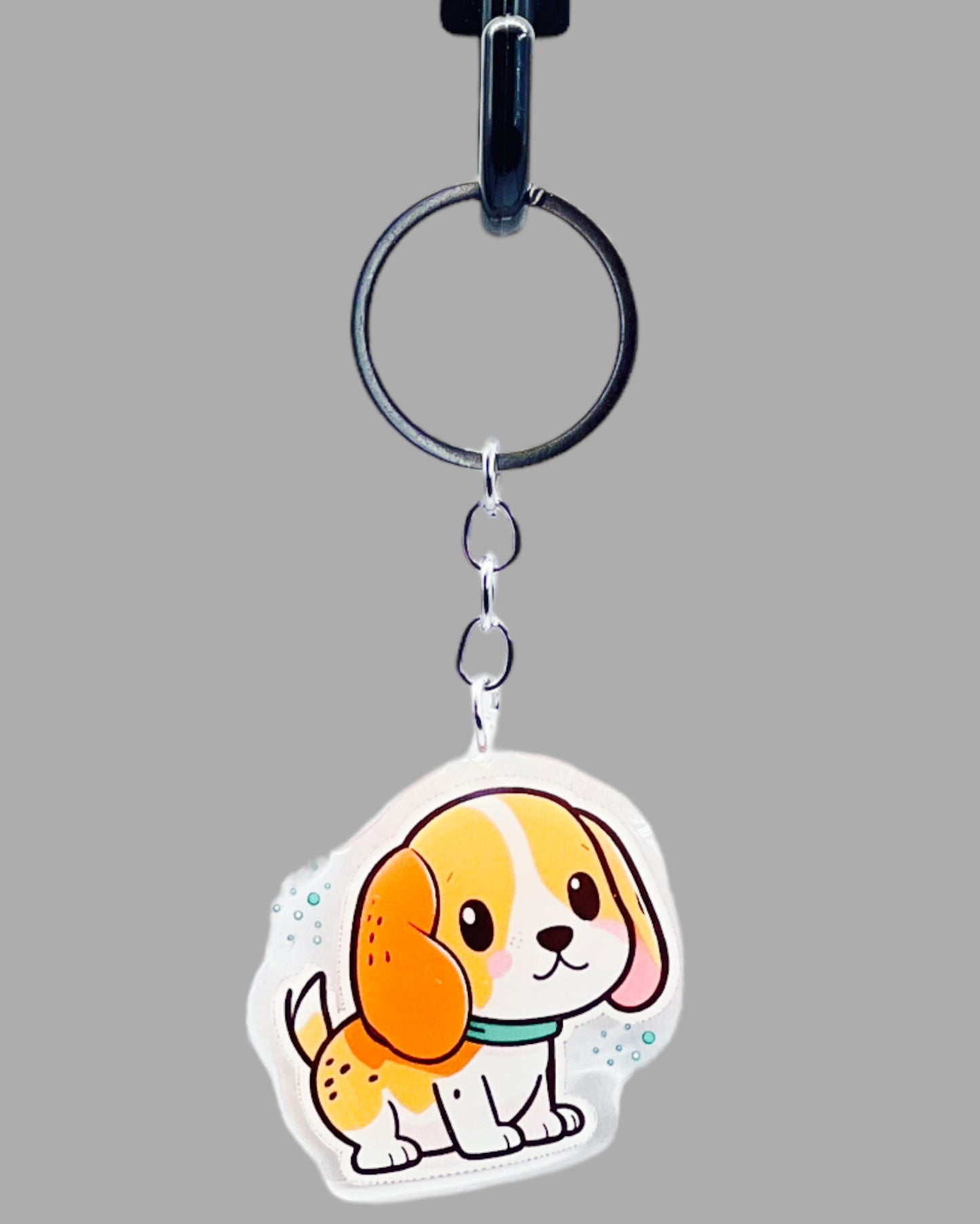 Beagle Dog Acrylic keychain Cute kawaii memorial ornament, pet portrait charm gift  backpack photo fob, dad car décor, first day of school