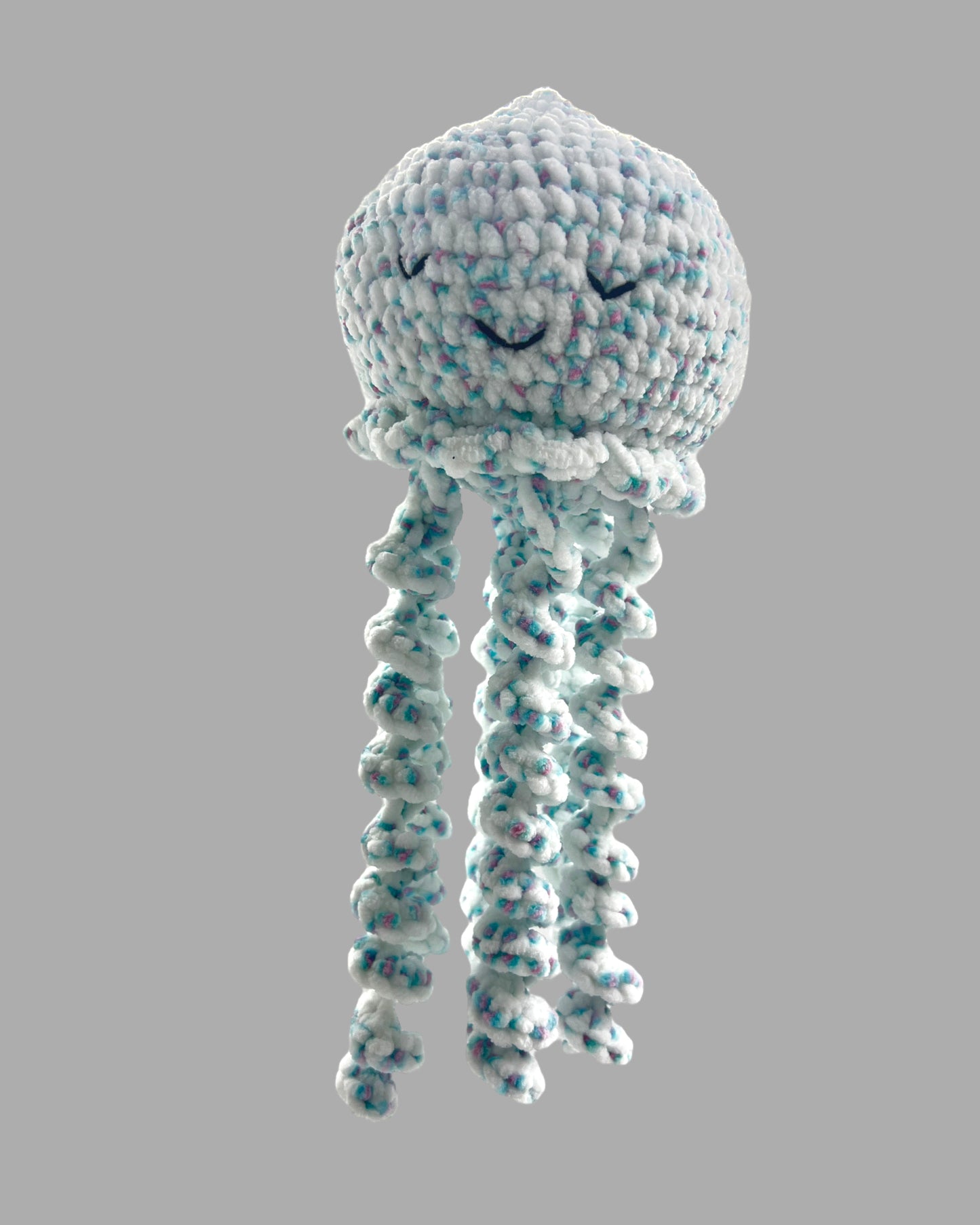 Jellyfish Handmade Crochet stuffed Doll for Montessori Play, Nursery Decor, and Baby Shower Gifts . Granddaughter, niece, nephew & grandson