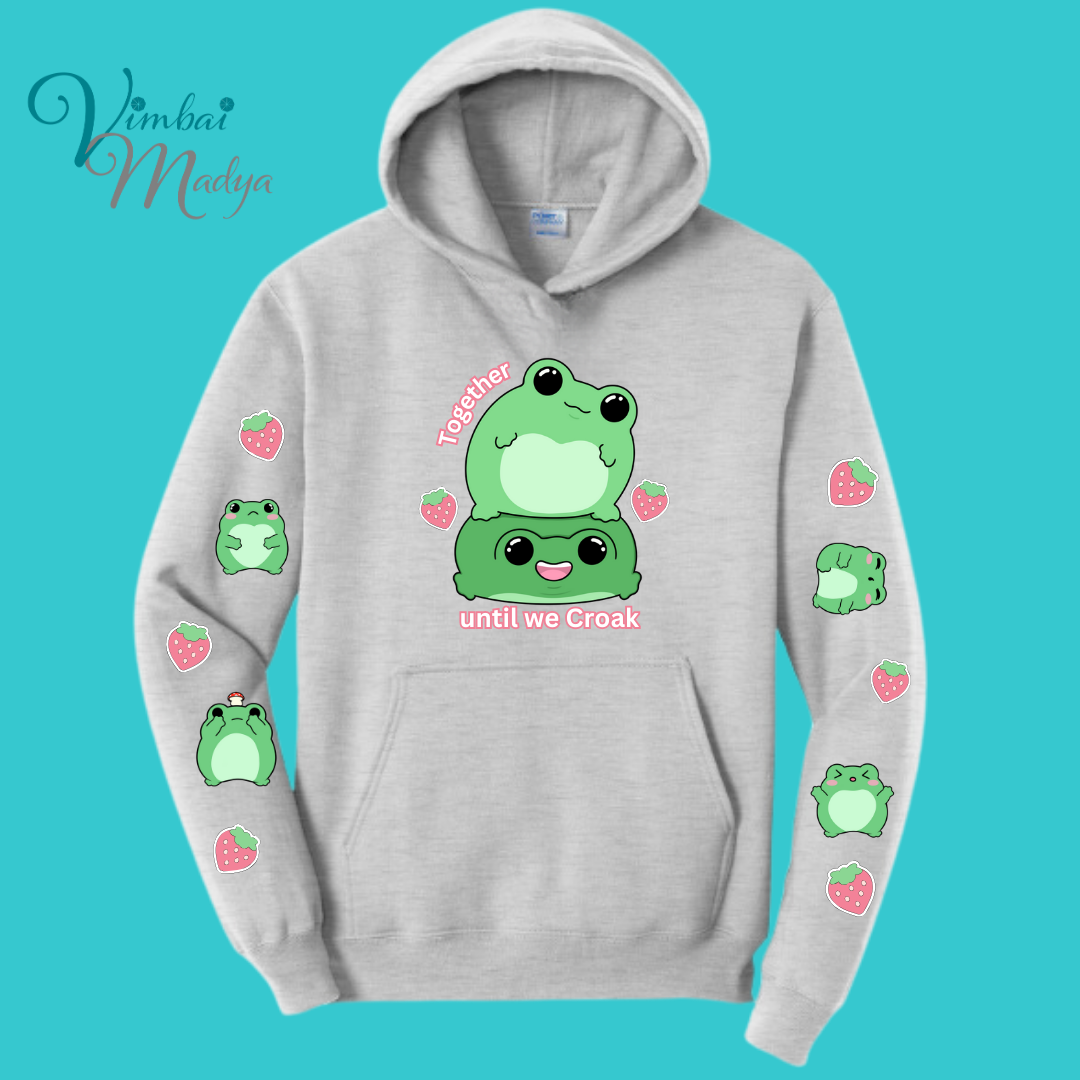 Unisex Kawaii Frog  Sweater Hoodie  : Perfect Mother's Day Gift & Fall Winter Essential  .  Trendy, Unisex Style for Your Best Friend's Wardrobe