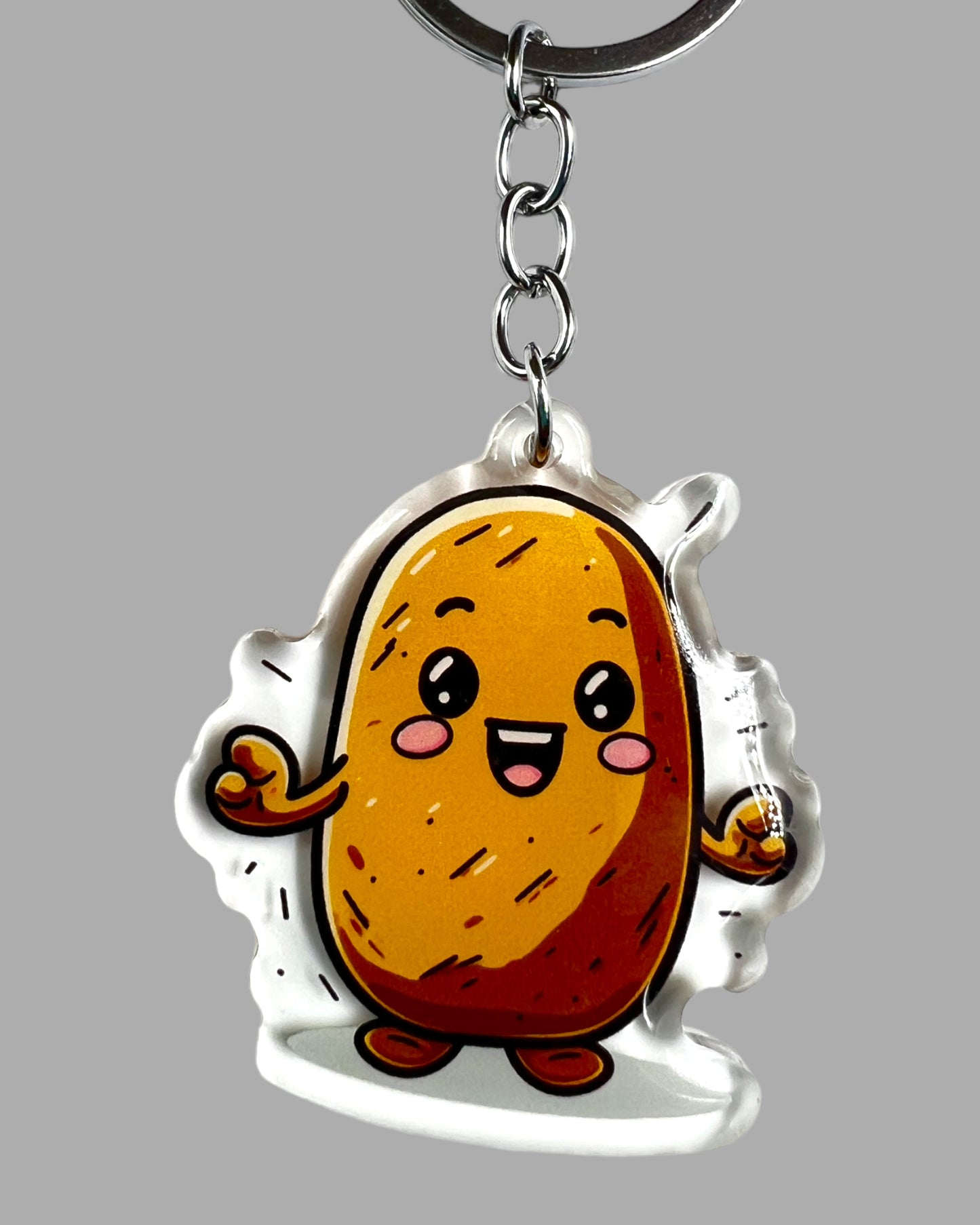 Potato Acrylic Keychain, Cute kawaii memorial ornament, pet portrait charm, backpack fob, dad car décor, stocking stuffer, birthday gift, Other