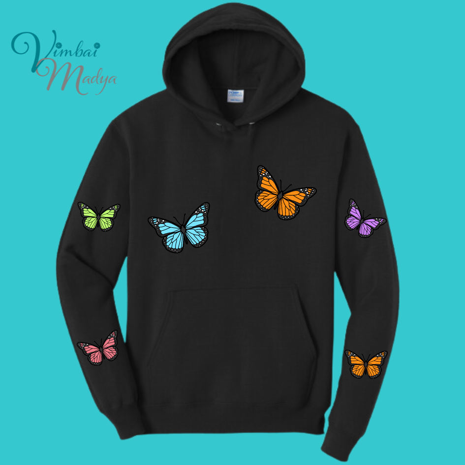 Unisex Butterfly Unisex Sakura  Kawaii Frog Sweater Hoodie : Perfect Mother's Day Gift & Fall Winter Essential  .  Trendy, Blossom Style for Your Best Friend