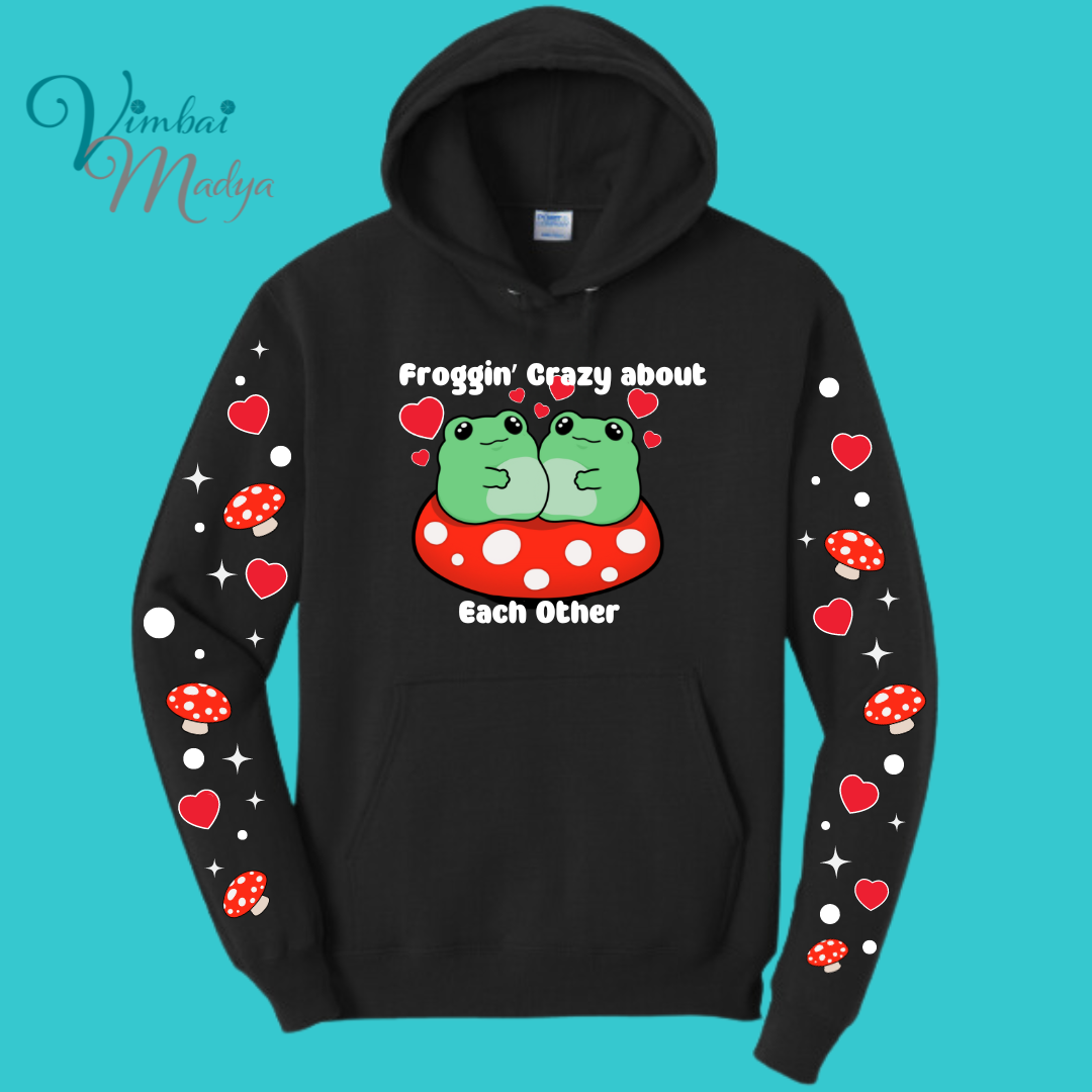 Frog Mushroom Psychedelic  Kawaii Frog Sweater Hoodie : Perfect Mother's Day Gift & Fall Winter Essential  .  Trendy, Style for Your Best Friend