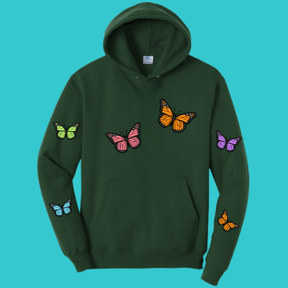 Unisex Butterfly Unisex Sakura  Kawaii Frog Sweater Hoodie : Perfect Mother's Day Gift & Fall Winter Essential  .  Trendy, Blossom Style for Your Best Friend