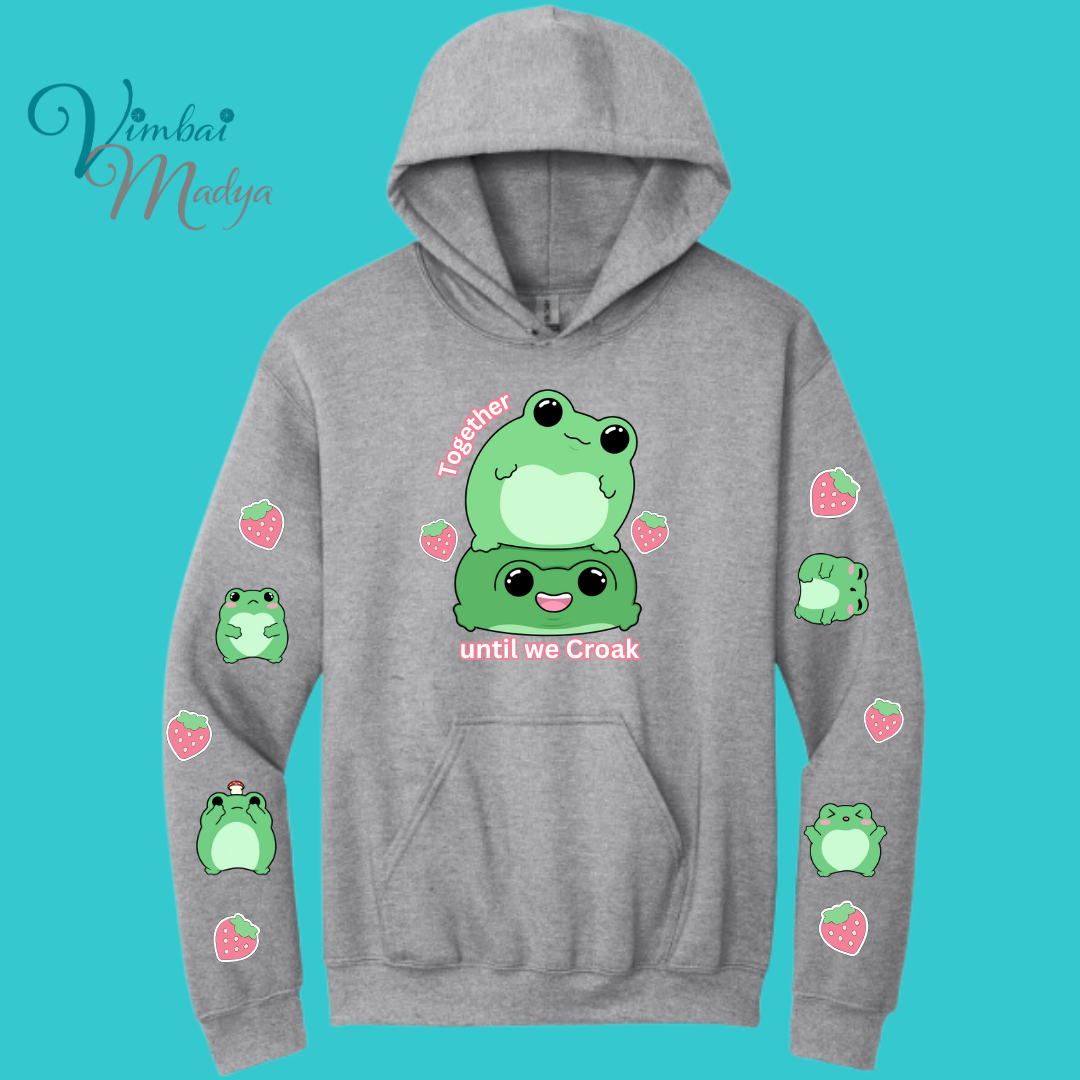 Unisex Kawaii Frog  Sweater Hoodie  : Perfect Mother's Day Gift & Fall Winter Essential  .  Trendy, Unisex Style for Your Best Friend's Wardrobe