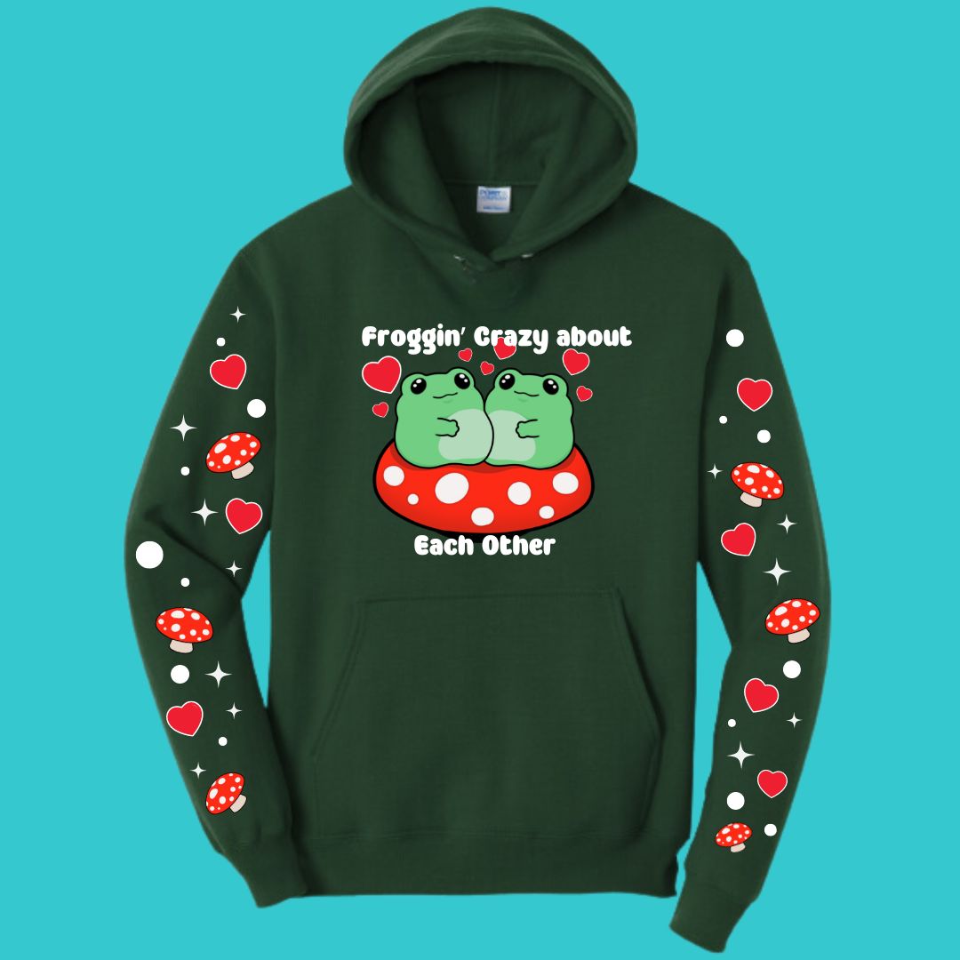 Frog Mushroom Psychedelic  Kawaii Frog Sweater Hoodie : Perfect Mother's Day Gift & Fall Winter Essential  .  Trendy, Style for Your Best Friend