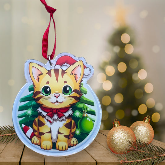 Acrylic Pet ornament, Christmas Ornament, Pet Memorial Ornament,Christmas Photo Ornament, Pet Portrait