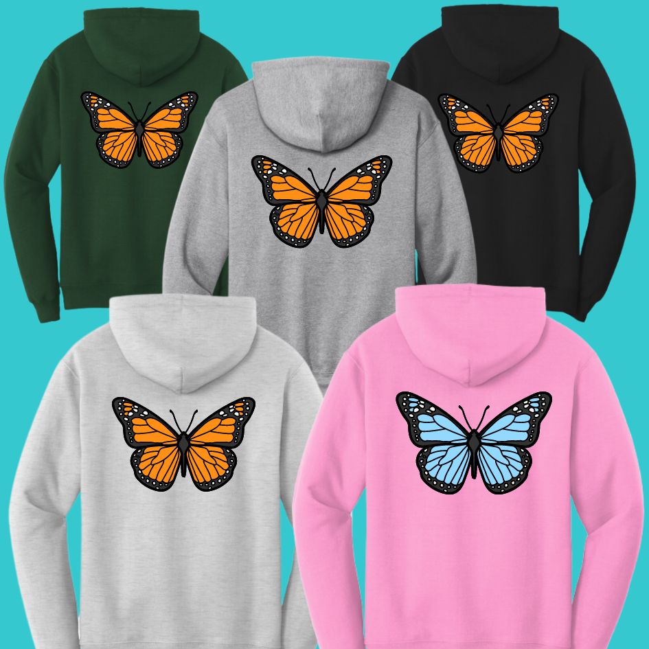 Unisex Butterfly Unisex Sakura  Kawaii Frog Sweater Hoodie : Perfect Mother's Day Gift & Fall Winter Essential  .  Trendy, Blossom Style for Your Best Friend