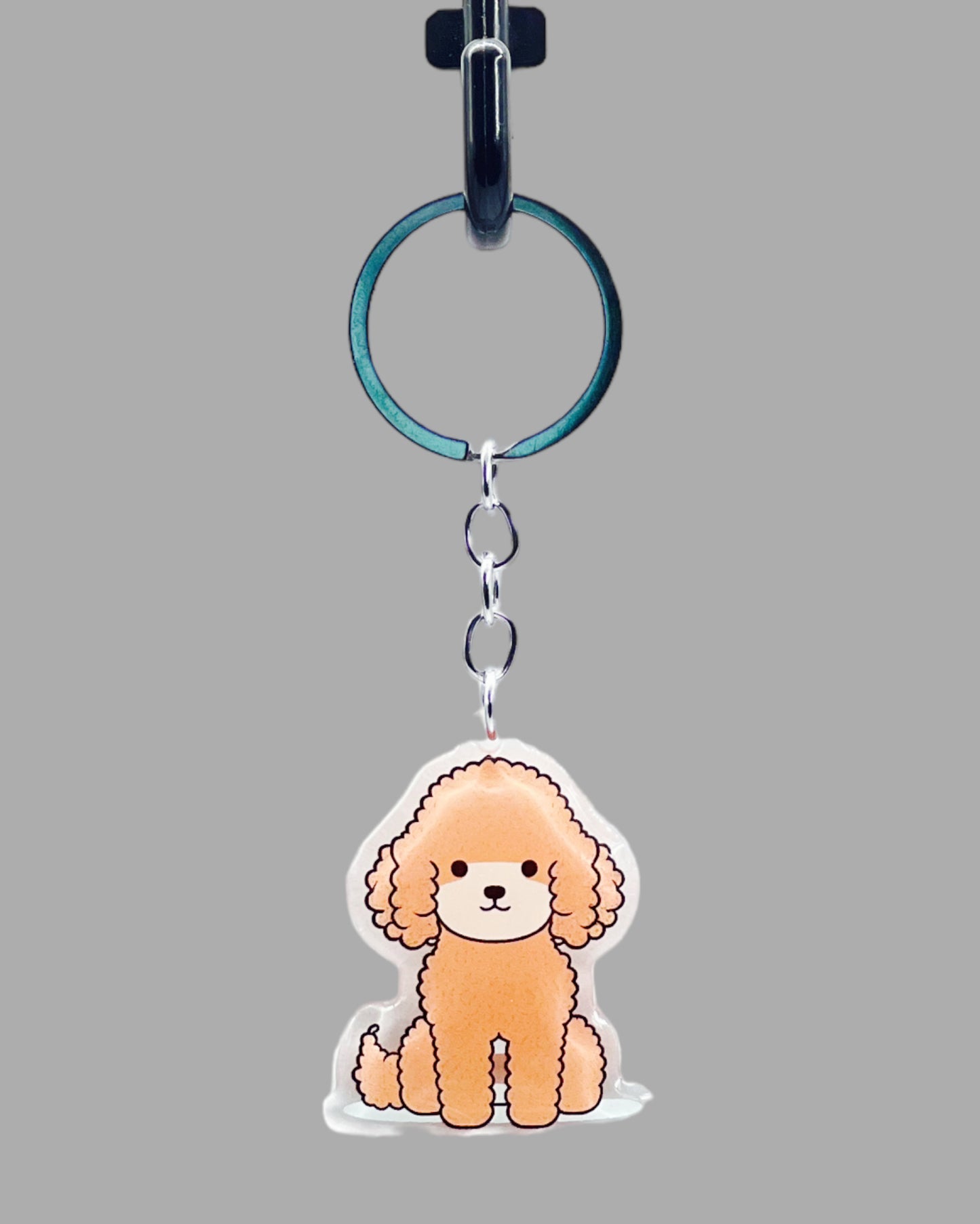 Standard Poodle Dog Acrylic Keychain, Cute kawaii memorial ornament, pet portrait charm gift, backpack fob, dad car décor, dog mom gift