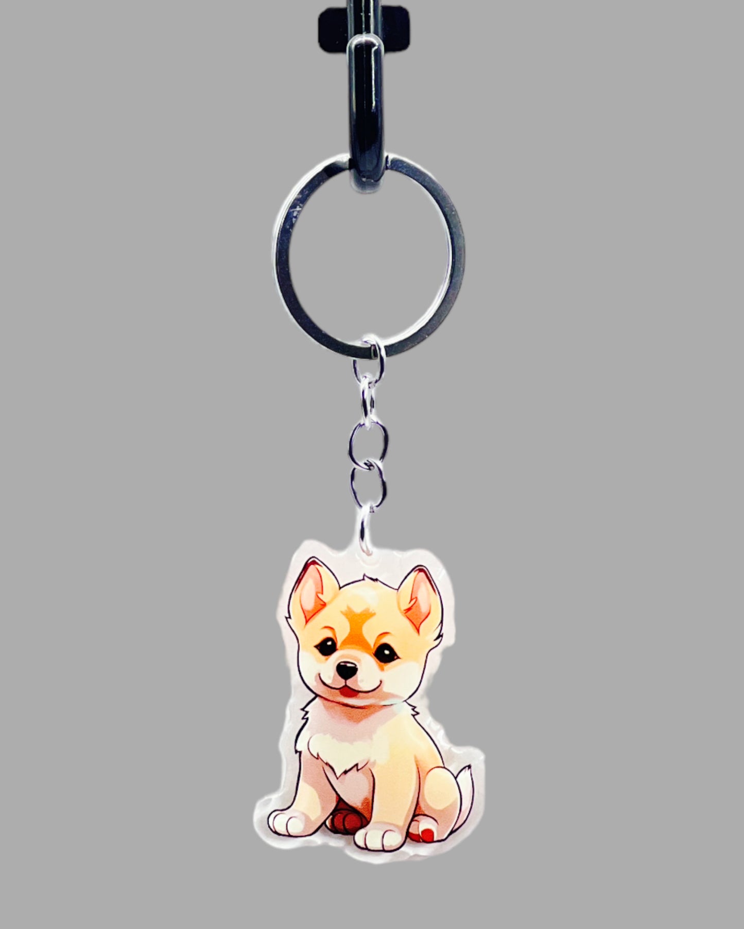 Shiba Inu Dog Acrylic keychain, Cute kawaii memorial ornament, pet portrait charm gift, backpack fob, dad car décor, dog mom gift