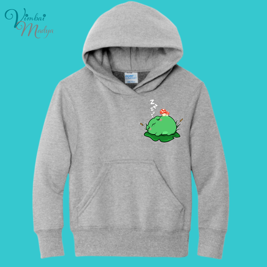 sleepy Frog  Youth Sweater Hoodie  : Perfect Birthday Gift & Fall Winter Essential  .  Trendy, Unisex Style for Your Best Friend's Wardrobe