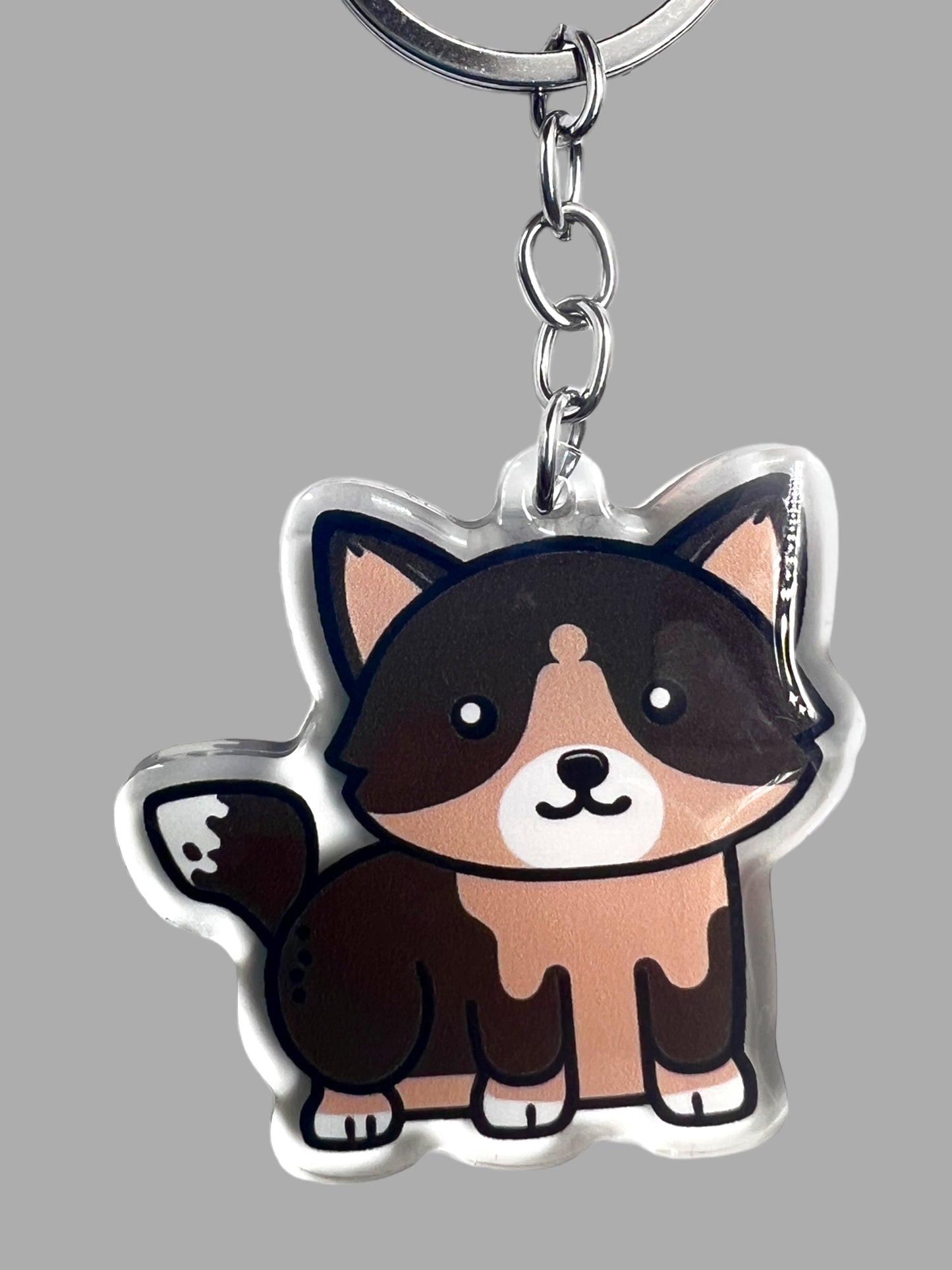 German Shepherd Dog Acrylic Keychain, Cute kawaii memorial ornament, pet portrait charm gift  backpack photo fob, dad car décor, dog mom gift