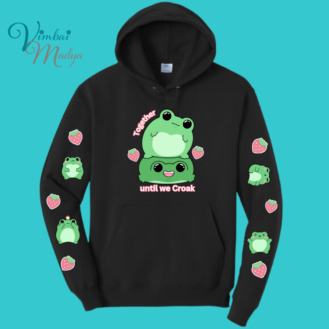 Unisex Kawaii Frog  Sweater Hoodie  : Perfect Mother's Day Gift & Fall Winter Essential  .  Trendy, Unisex Style for Your Best Friend's Wardrobe