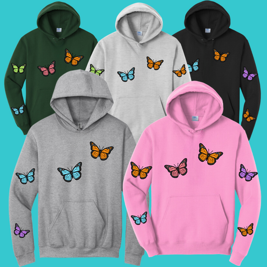 Unisex Butterfly Unisex Sakura  Kawaii Frog Sweater Hoodie : Perfect Mother's Day Gift & Fall Winter Essential  .  Trendy, Blossom Style for Your Best Friend