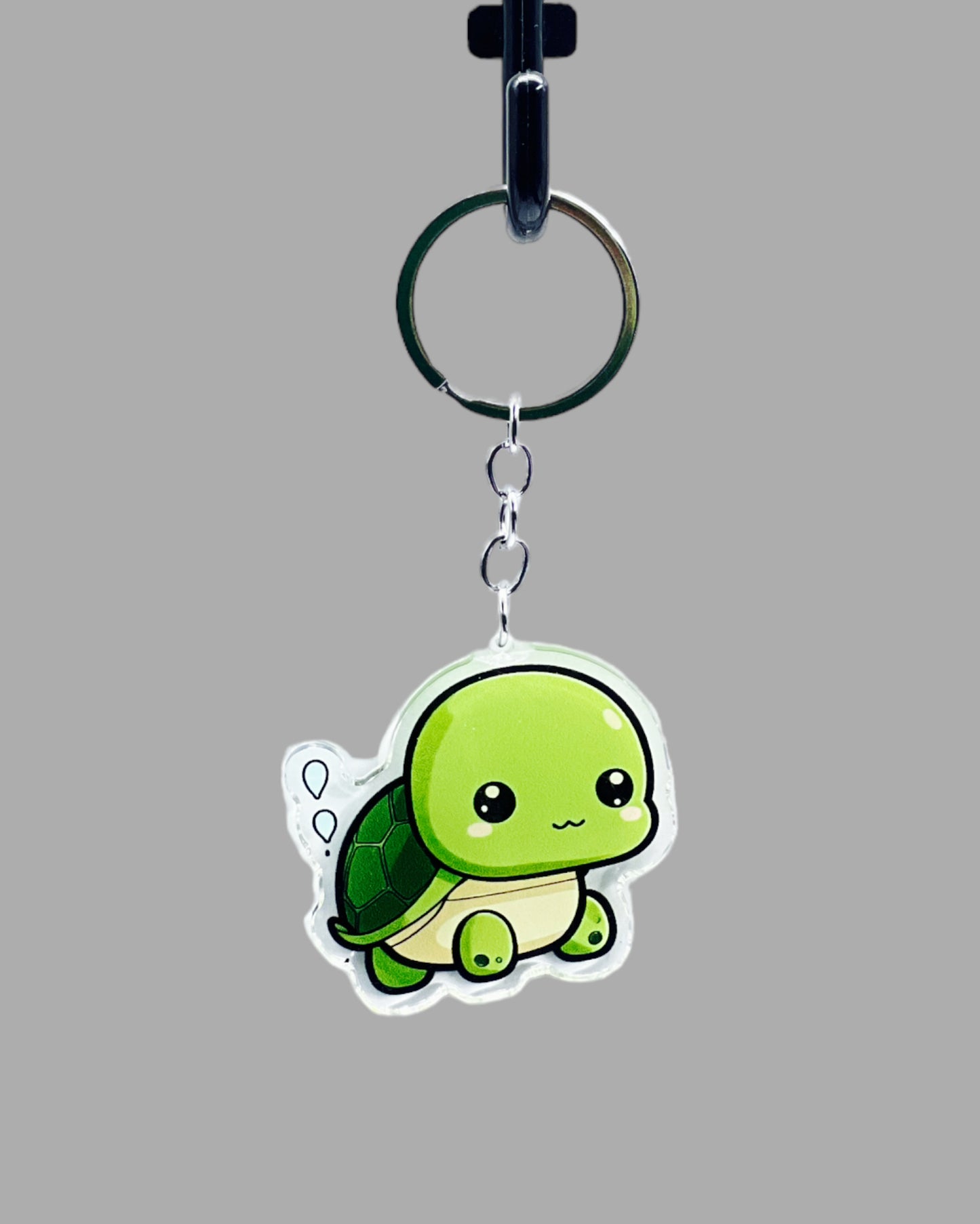 Turtle Acrylic keychain, Wildlife Cute kawaii memorial ornament, pet portrait charm, backpack fob, dad car décor, stocking stuffer