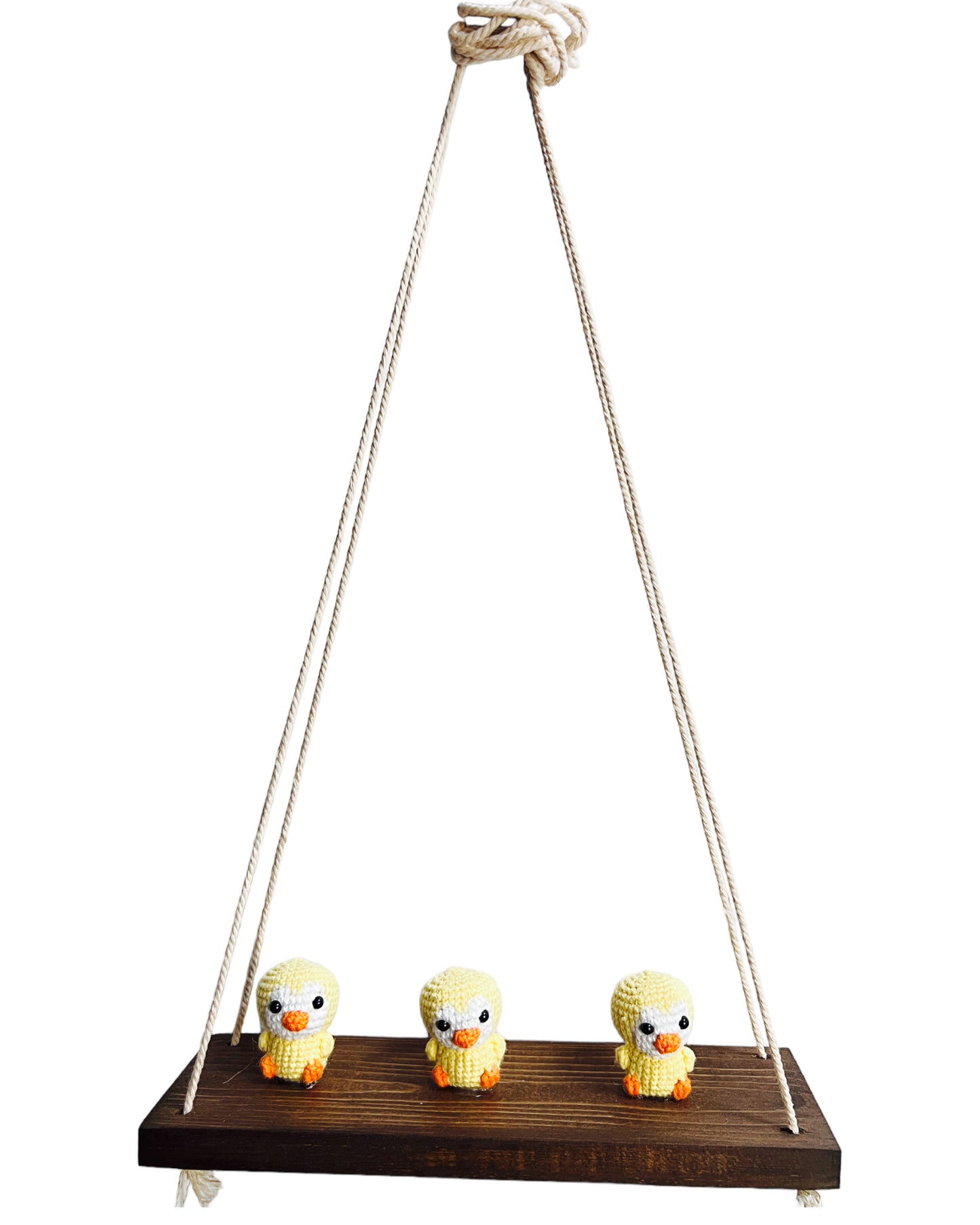 Ducks on a swing  Hanging Wall Shelf