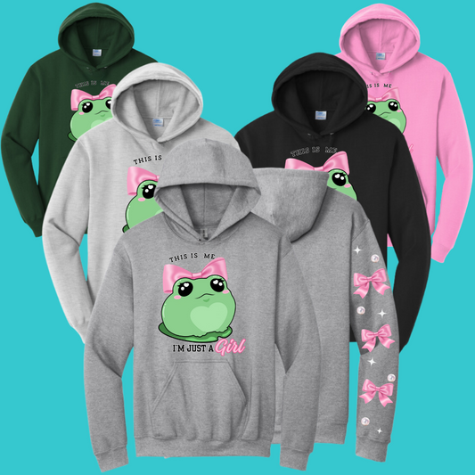 Frog Sweatshirt Unisex Clothing Kawaii Hoodie :  Bow Best Friend Gift . Fall Winter Essential . Frog and Toad Couple . Mothers Day Gift for her