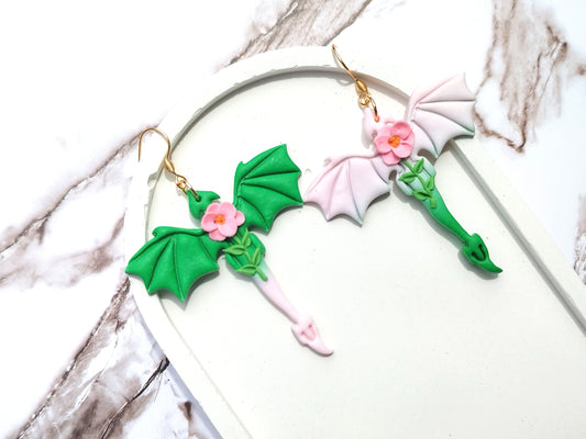 Dragonfly polymer clay earrings cute minimalist nature girls earrings, birthday gift for best friend, Christmas gift or stocking stuffer for her