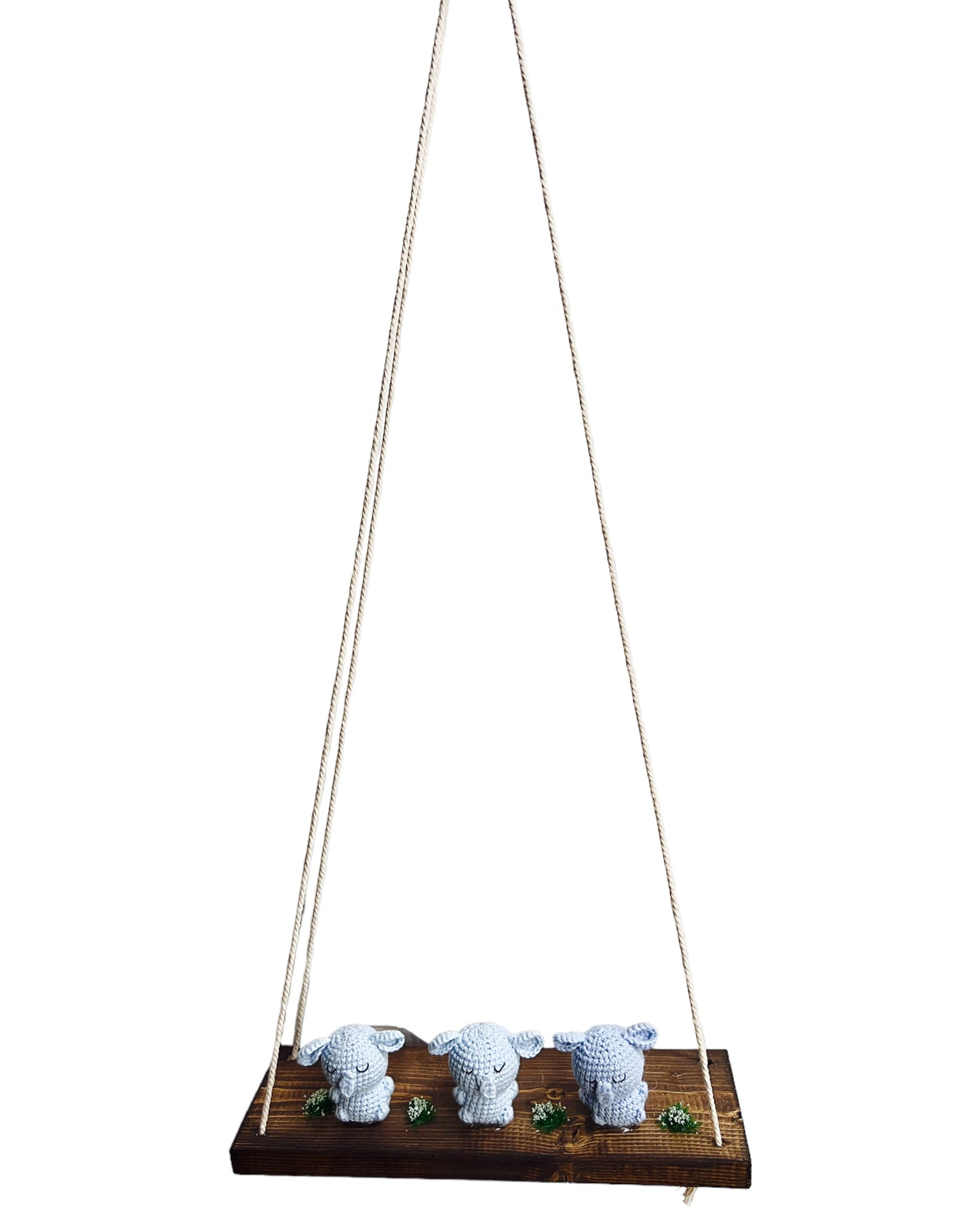 Elephants on a swing  Hanging Wall Shelf