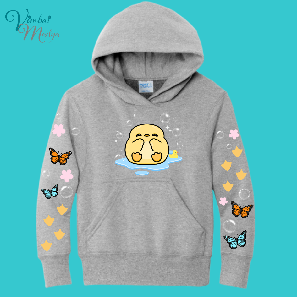 Youth Yellow Duck Sweatshirt Unisex Clothing Kawaii Hoodie : Ocean, fish, beach  and Best Friend Gift . Fall Winter Essential . Gift for her