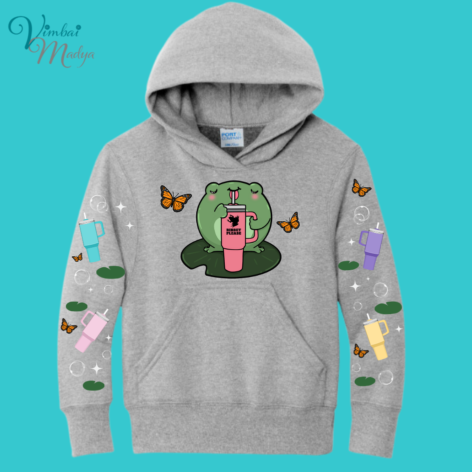 Youth Kawaii Frog  Sweater Hoodie  : Perfect Mother's Day Gift & Fall Winter Essential  .  Trendy, Unisex Style for Your Best Friend's Wardrobe