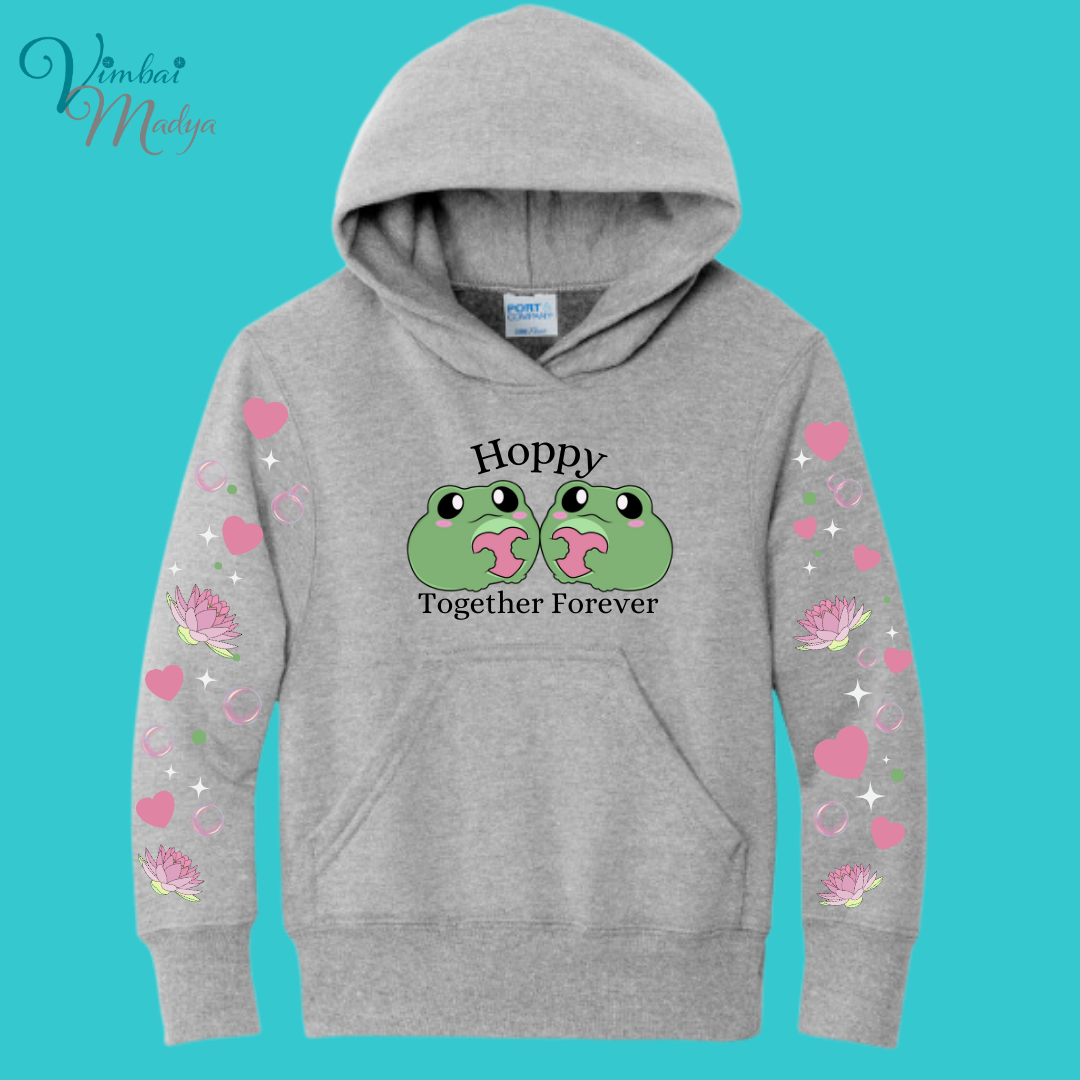 Youth Frog Sweatshirt Unisex Clothing Kawaii  Hoodie : Valentine Couples and Girlfriend Gift . Fall Winter Essential