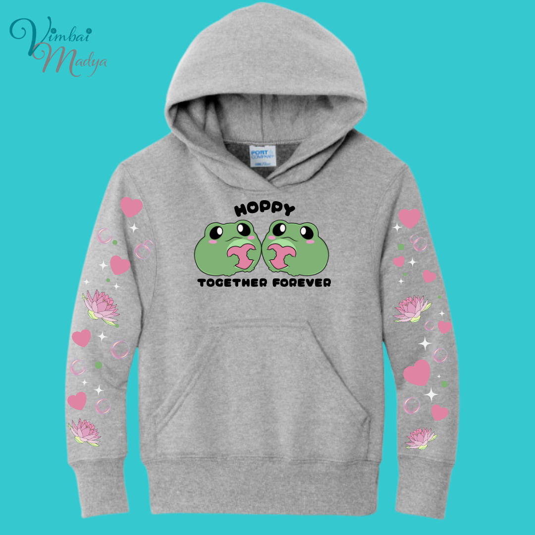 Youth Frog Sweatshirt Unisex Clothing Kawaii  Hoodie : Valentine Couples and Girlfriend Gift . Fall Winter Essential