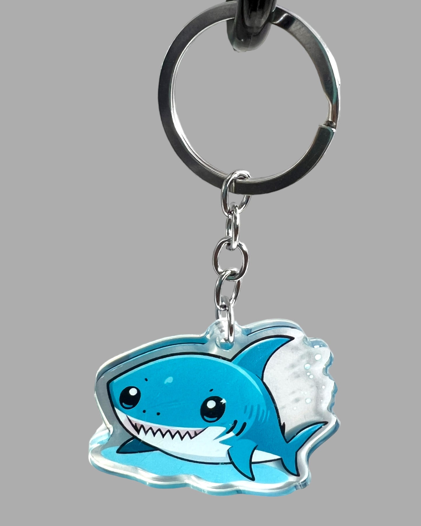 Shark Acrylic Keychain, Wildlife Cute kawaii memorial ornament, pet portrait charm, backpack fob, dad car décor, stocking stuffer, birthday gift