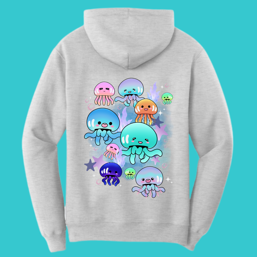 Jellyfish Sweatshirt Unisex Clothing Kawaii Hoodie :  Best Friend Gift . Fall Winter Essential . Beach, Ocean, coastal . Mothers Day Gift for her