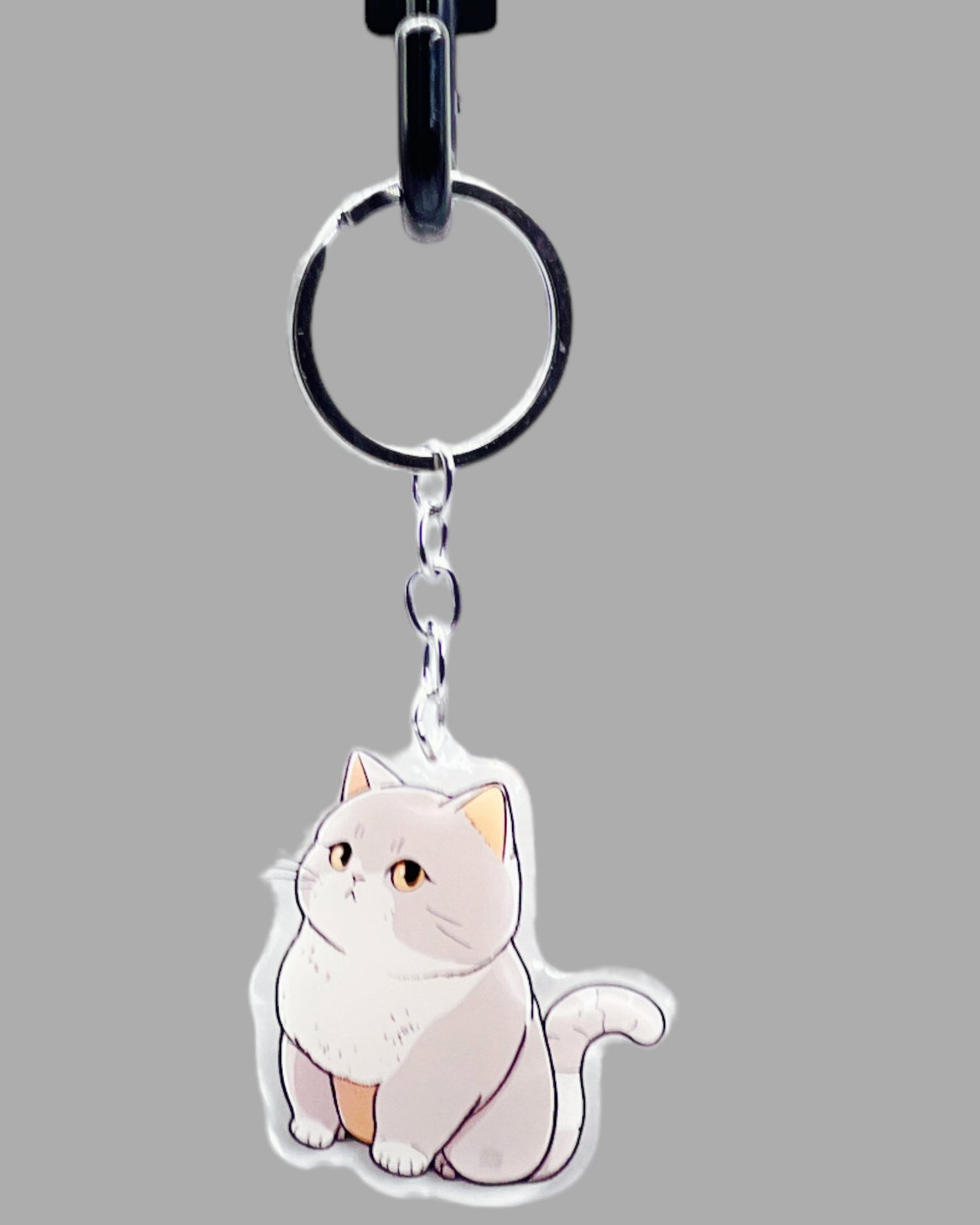 Korat Cat Acrylic keychain, Cute kawaii memorial ornament, pet portrait charm gift  backpack fob, dad car décor, first day of school gift