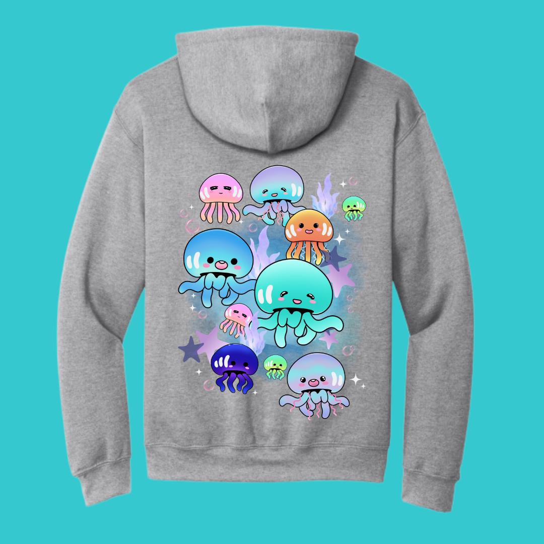 Jellyfish Sweatshirt Unisex Clothing Kawaii Hoodie :  Best Friend Gift . Fall Winter Essential . Beach, Ocean, coastal . Mothers Day Gift for her