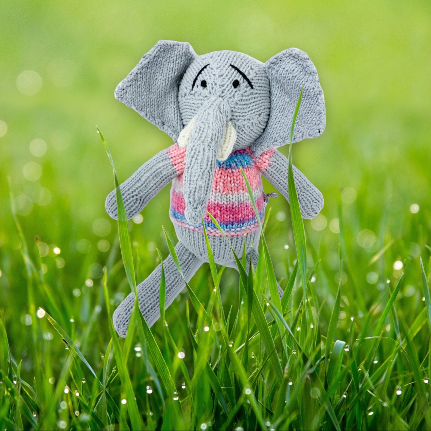 Elephant Handmade Crochet stuffed Doll for Montessori Play, Nursery Decor, and Baby Shower Gifts . Granddaughter, niece, nephew & grandson