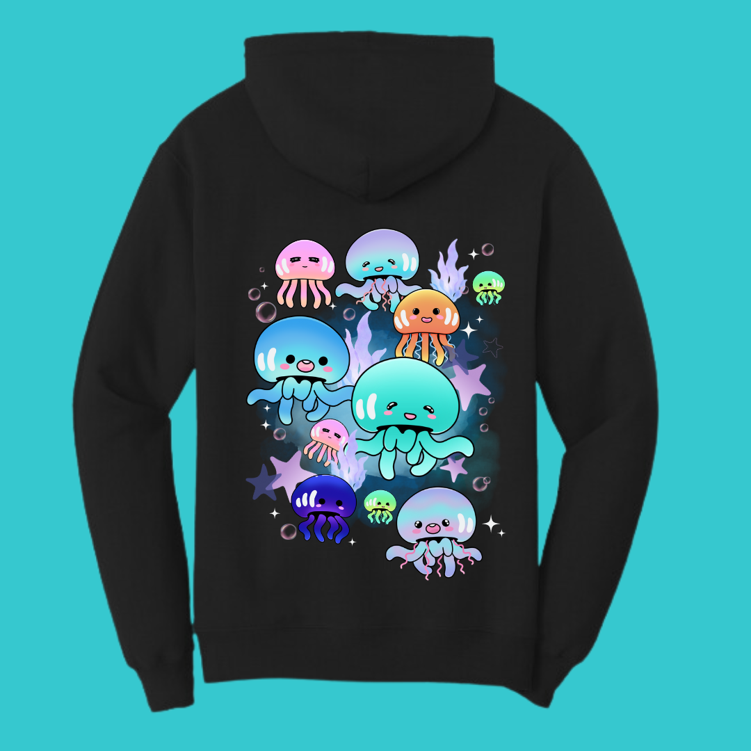 Jellyfish Sweatshirt Unisex Clothing Kawaii Hoodie :  Best Friend Gift . Fall Winter Essential . Beach, Ocean, coastal . Mothers Day Gift for her