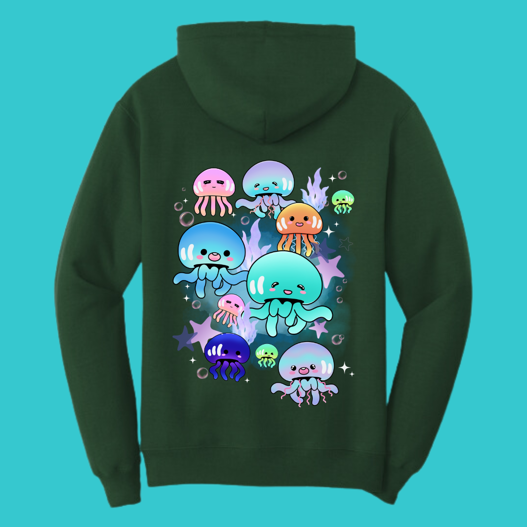 Jellyfish Sweatshirt Unisex Clothing Kawaii Hoodie :  Best Friend Gift . Fall Winter Essential . Beach, Ocean, coastal . Mothers Day Gift for her