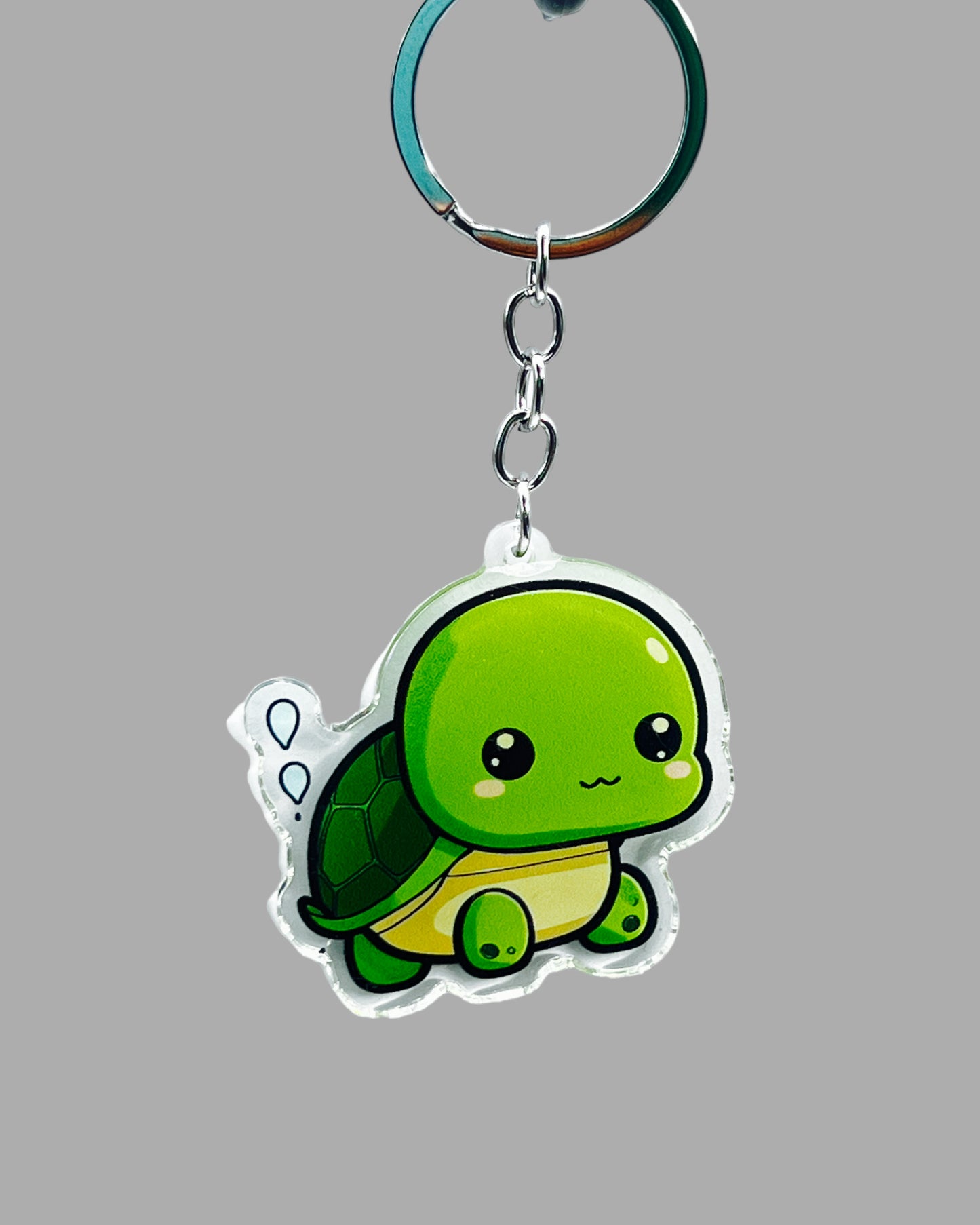 Turtle Acrylic keychain, Wildlife Cute kawaii memorial ornament, pet portrait charm, backpack fob, dad car décor, stocking stuffer