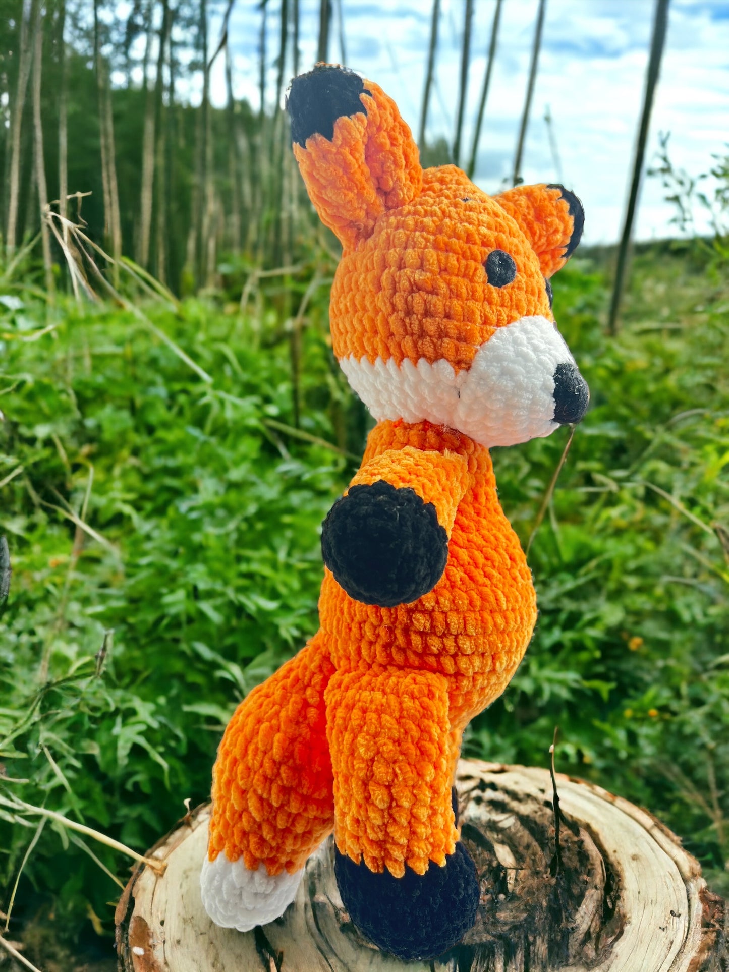 Fox Handmade Crochet stuffed Doll for Montessori Play, Nursery Decor, and Baby Shower Gifts . Granddaughter, niece, nephew & grandson