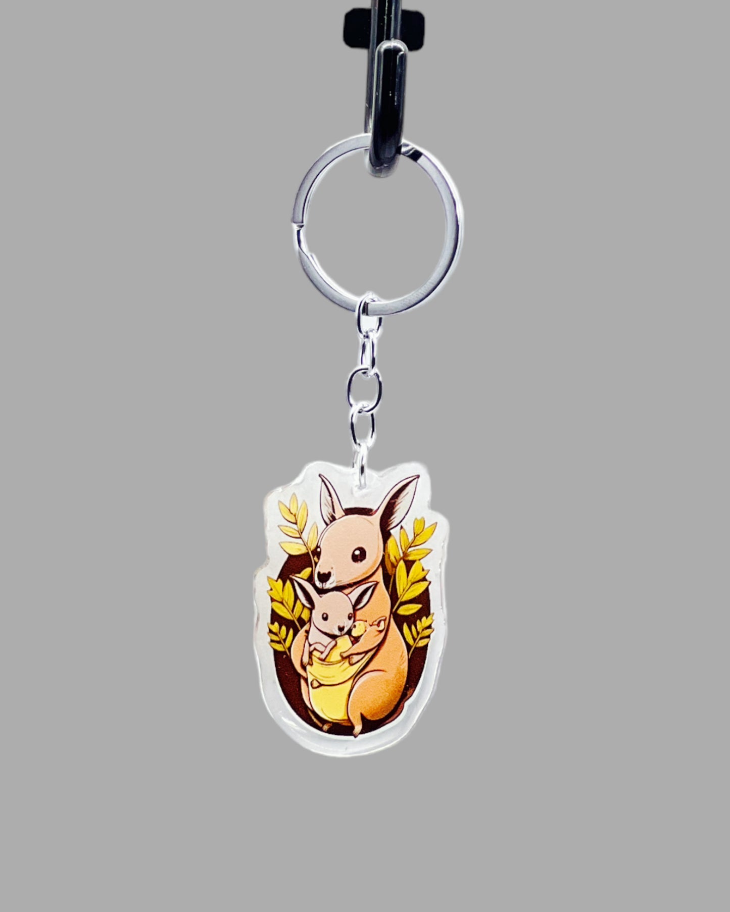 Mama and Baby Kangaroo Acrylic key chain