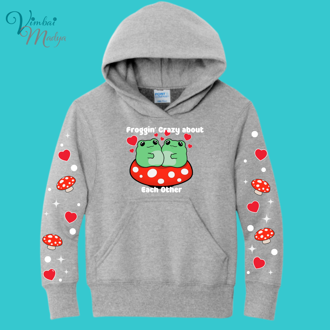 Youth Frog Mushroom Psychedelic  Kawaii Frog Sweater Hoodie :  frog and toad couples Gift & Fall Winter Essential  .  Style for Your Best Friend