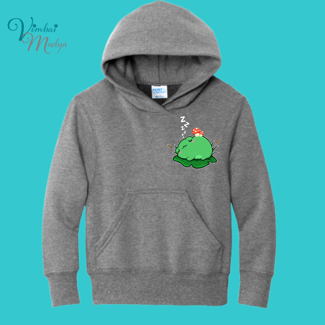 sleepy Frog  Youth Sweater Hoodie  : Perfect Birthday Gift & Fall Winter Essential  .  Trendy, Unisex Style for Your Best Friend's Wardrobe