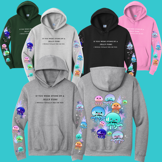 Jellyfish Sweatshirt Unisex Clothing Kawaii Hoodie :  Best Friend Gift . Fall Winter Essential . Beach, Ocean, coastal . Mothers Day Gift for her